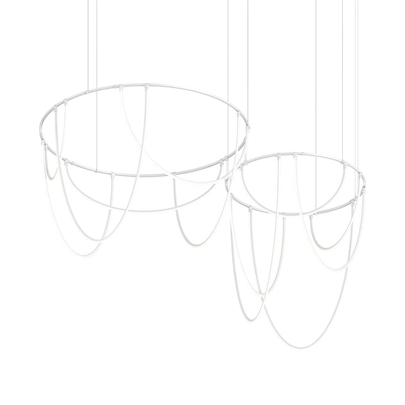 Suspenders 2-Bar Offset Ring Multi Light Pendant Light