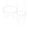 Suspenders 2-Bar Offset Ring Multi Light Pendant Light  option Satin White