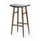 Freja Stool  option Natural Walnut / Black Leather