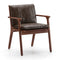 Ren Dining Armchair  option Crystal Wolf 3386 Leather