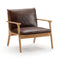 Ren Lounge Chair  option Newcastle Dark Brown New 25 Leather