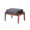 Alva Ottoman  option Natural Walnut / Bellagio 2 Black 7925 Leather