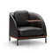 Arc Lounge Chair with Table  option Omega Dark Brown Leather