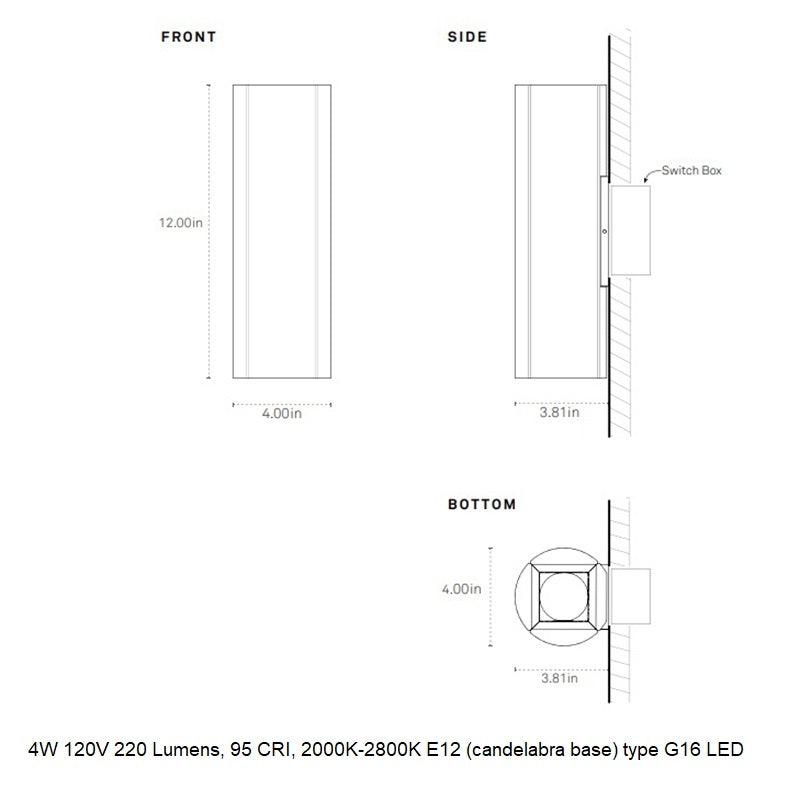Pillar LED Wall Sconce