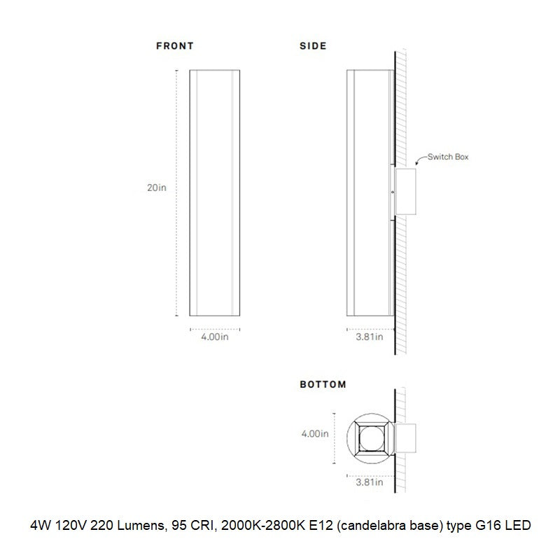 Pillar LED Wall Sconce