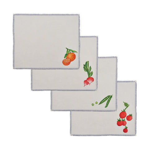 Still Life Embroidered Rectangular Placemat (Set of 4)