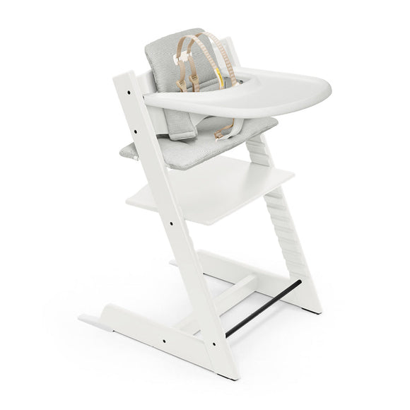 White with with Nordic Grey Tripp Trapp High Chair Complete OPEN BOX