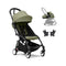 Yoyo 3 Stroller Bundle with Newborn and Car Seat Adaptor  option Olive on Black