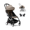 Yoyo 3 Stroller Bundle with Newborn and Car Seat Adaptor  option Taupe on Black