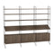 Vertical Wall Cabinet Shelving Unit V1  option Walnut / Black