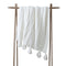Braided Pom Pom Throw Blanket  option Off White