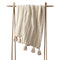 Braided Pom Pom Throw Blanket  option Sahara Tan