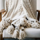 Braided Pom Pom Throw Blanket