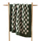 Checkerboard Throw Blanket  option Moss / Sahara Tan