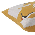 Crane Embroidered Throw Pillow