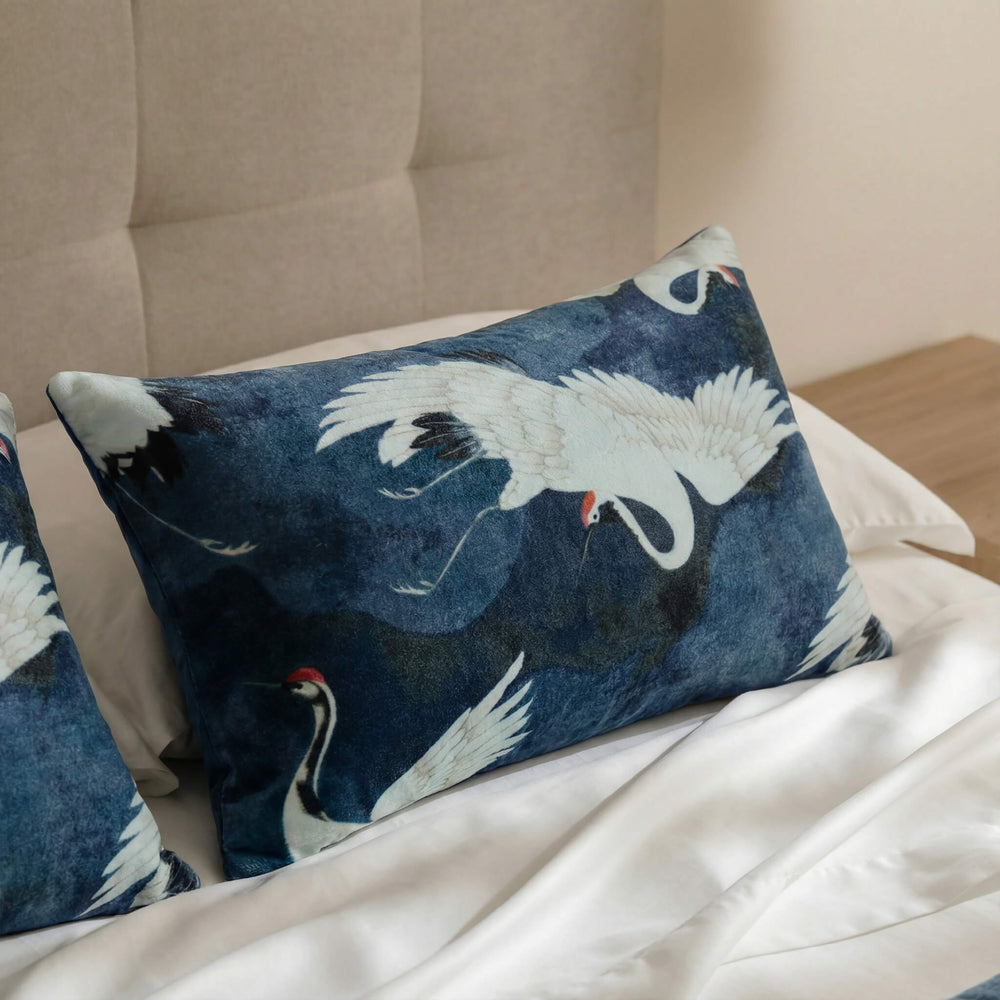 Crane in the Clouds Throw Pillow