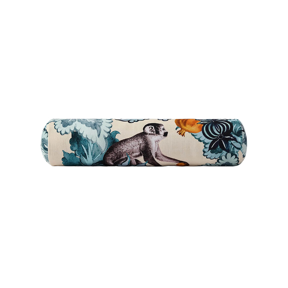 Damask Monkey Bolster Pillow
