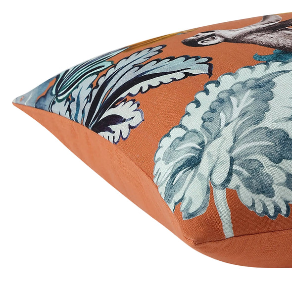 Damask Monkey Throw Pillow
