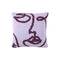 Faces Throw Pillow  option Grape / Lavender