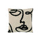 Faces Throw Pillow  option Sahara Tan / Black