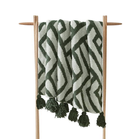 Maze Pom Pom Throw Blanket