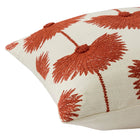 Palm Leaf Embroidered Throw Pillow