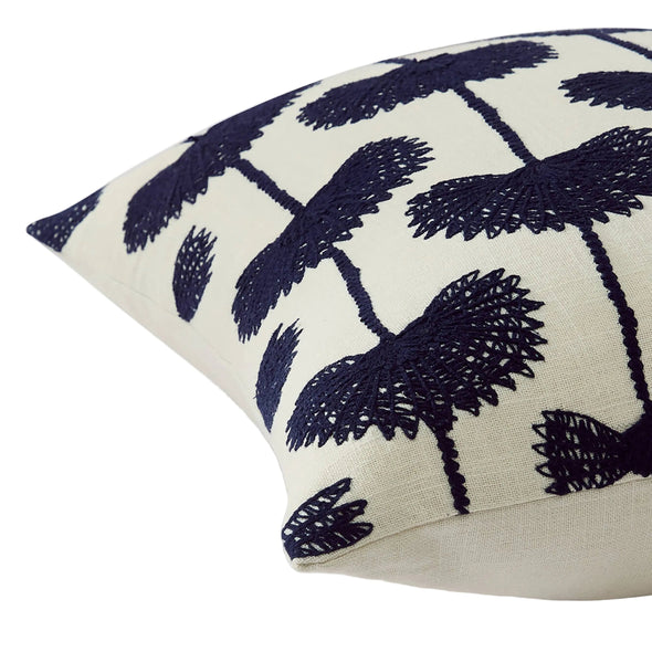 Palm Leaf Embroidered Throw Pillow