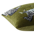 Velvet Watercolor Zebra Lumbar Pillow