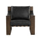 Berke Lounge Chair  option Antique Bronze / Charcoal Black Leather