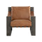 Berke Lounge Chair  option Gunmetal / Tan Leather