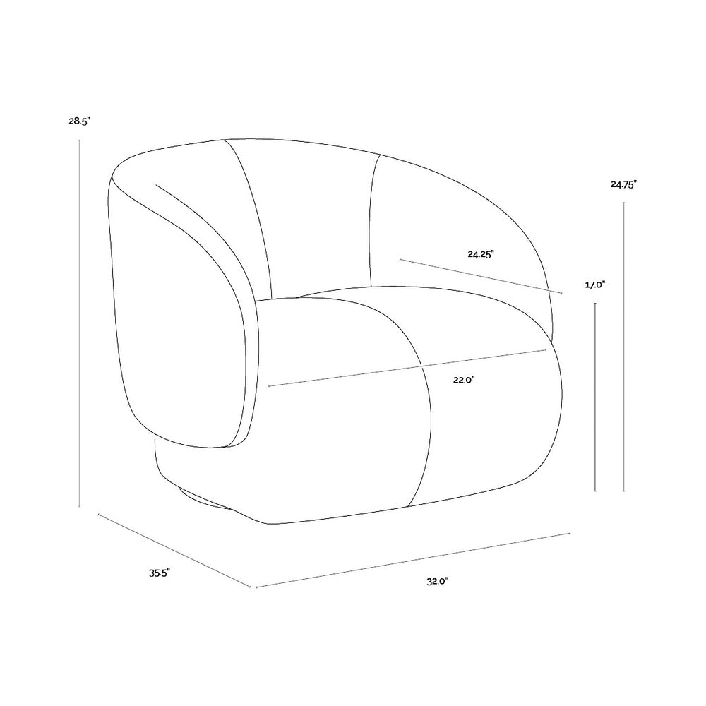 Camie Swivel Lounge Armchair
