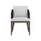 Capri Outdoor Dining Armchair  option Copacabana Marble / Dark Greymix Weave / Smoke Grey
