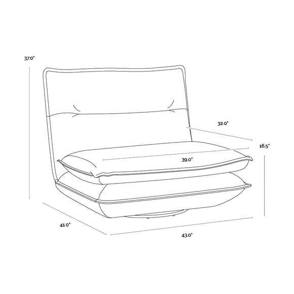 Colson Swivel Armless Lounge Chair