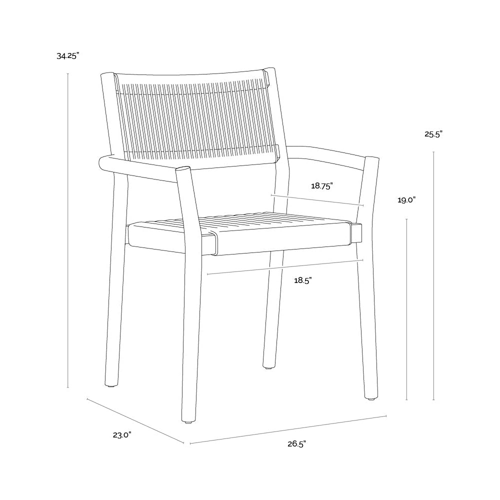 Kavala Outdoor Stackable Dining Armchair (Set of 2)