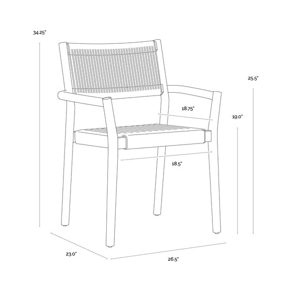 Kavala Outdoor Stackable Dining Armchair (Set of 2)