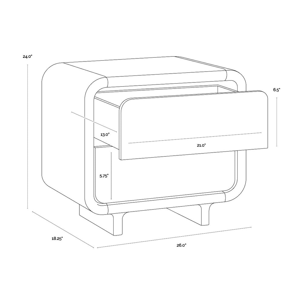 Koa 2-Drawer Nightstand