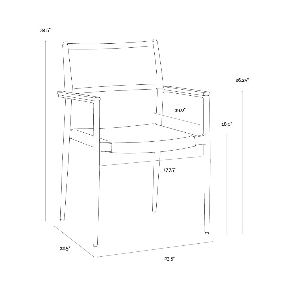 Nava Outdoor Stackable Dining Armchair (Set of 2)