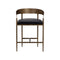 Zanatta Stool  option Charcoal Black Leather