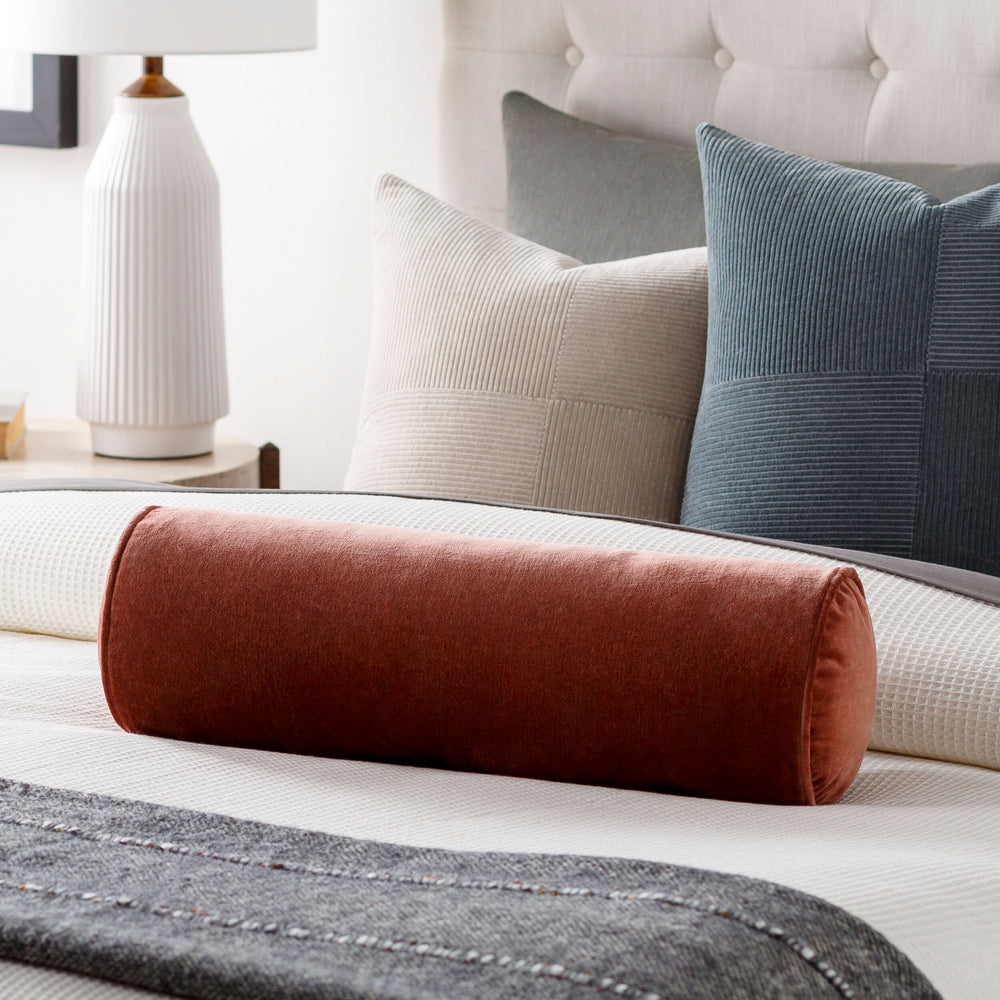 Cotton Velvet Bolster Throw Pillow