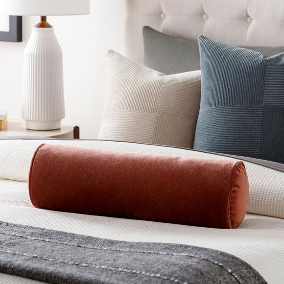 Cotton Velvet Bolster Throw Pillow