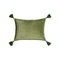 Cotton Velvet Lumbar Pillow with Tassels  option Grass Green