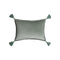 Cotton Velvet Lumbar Pillow with Tassels  option Sage