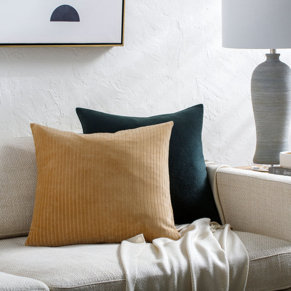 Cotton Velvet Stripes Throw Pillow