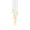 Five LED Pendant Light  option Matte White Sphere V