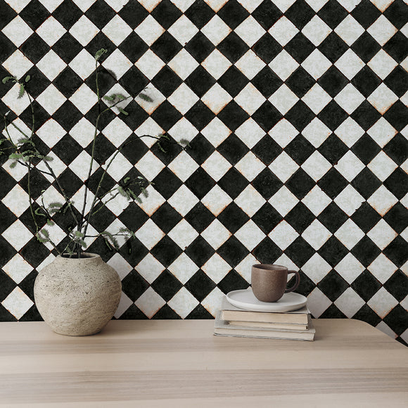 Vintage Check Peel and Stick Wallpaper