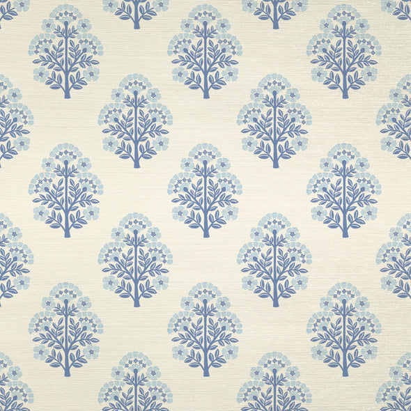 Block Floral Grasscloth Wallpaper Sample Swatch