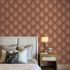 Block Floral Grasscloth Wallpaper