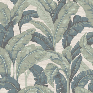 Layered Palm Faux Grasscloth Removable Wallpaper Sample Swatch