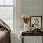 Ogee Garden Grasscloth Wallpaper