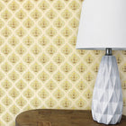 Ogee Garden Grasscloth Wallpaper
